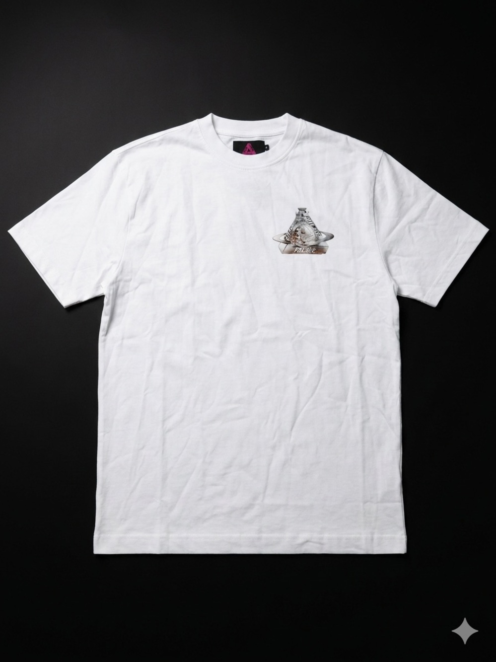 PALACE White Short Sleeve Crewneck T-Shirt with Small Chest Graphic